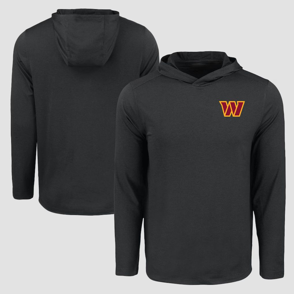 Men 2026 NFL Washington Commanders Hooded long sleeved T-shirt black 06